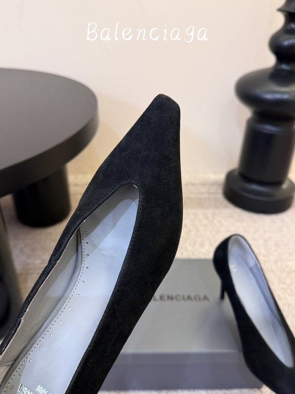 BLC Square Toe High Heels In Velvet 151382