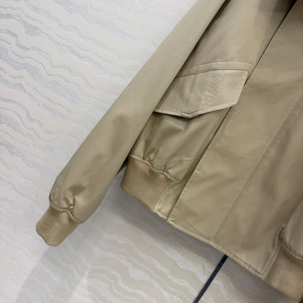 BV 26S Intrecciato Leather-Trimmed Jacket Polyester 435625