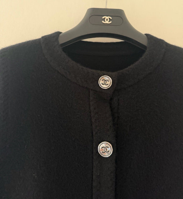 CC 26B Pocket Cardigan Black Cashmere 436263