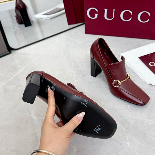 GG 26S Horsebit Loafers 10cm Block Heel Leather 157229
