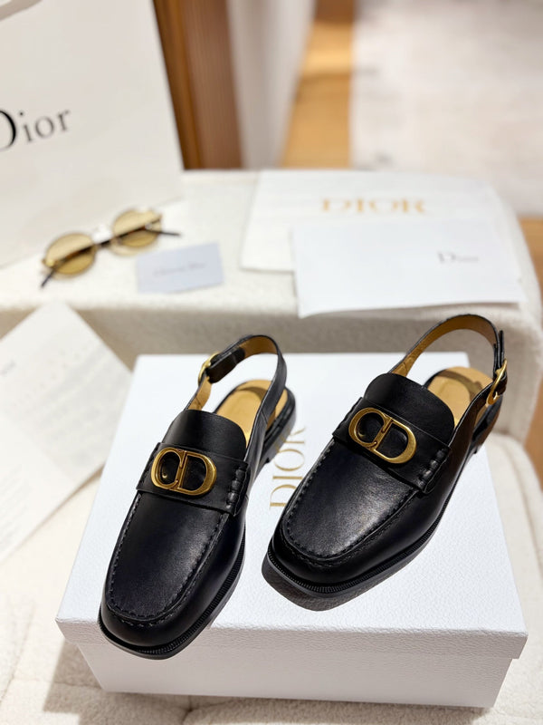 CD Shoes Slingbacks Custom Premium Black Leather 157552