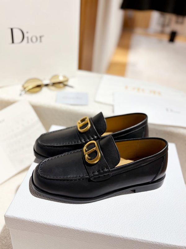 CD Chrono Loafer Signature D-Buckle Black Premium Leather 157551