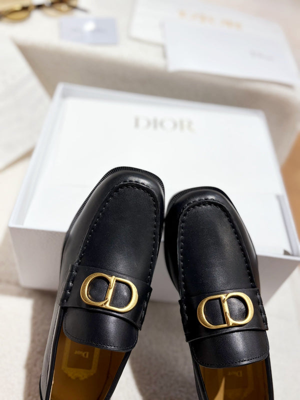 CD Chrono Loafer Signature D-Buckle Black Premium Leather 157551