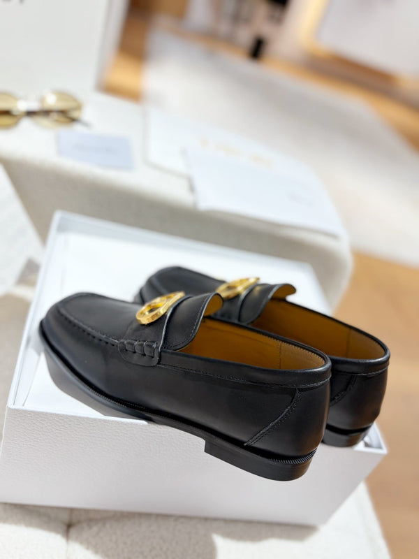 CD Chrono Loafer Signature D-Buckle Black Premium Leather 157551