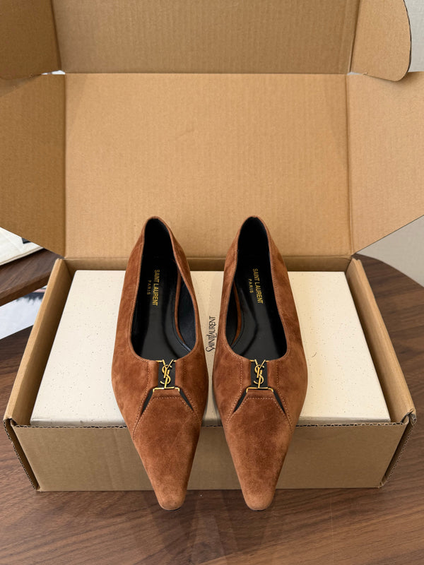 YSL Laurent Ballet Flats Suede 158981