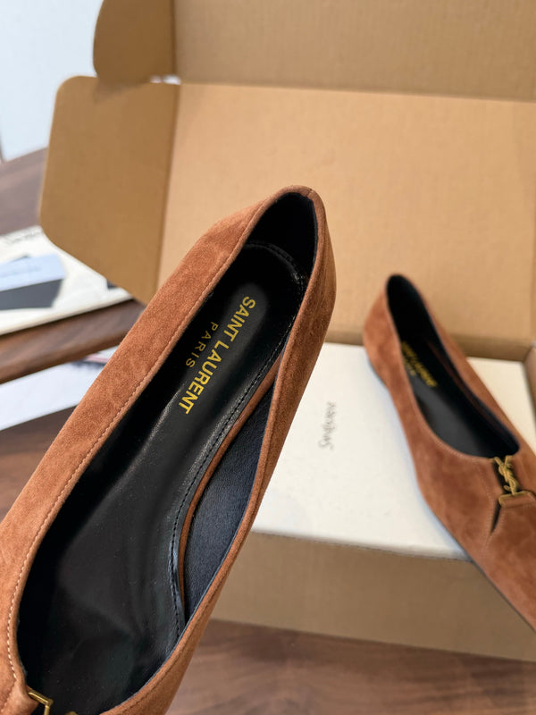 YSL Laurent Ballet Flats Suede 158981