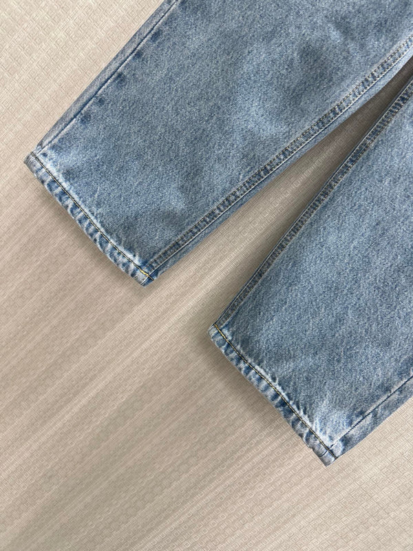 CC 26S Straight-Leg Denim Jeans Embroidered Double Logo Pocket Cotton 437703