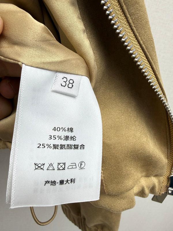 CD 26SS Hooded Trench Coat Embroidered Pattern Suede 437677