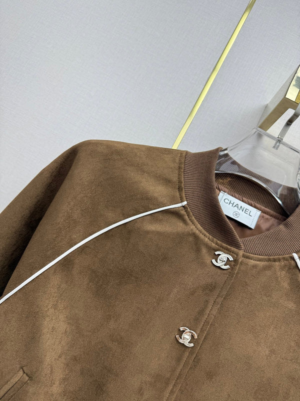 CC 26SS Jacket Double CC Gold Buttons Suede 437639