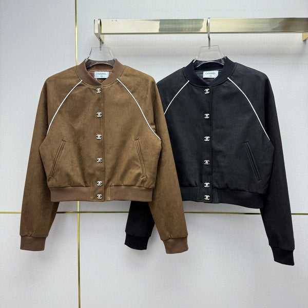 CC 26SS Jacket Double CC Gold Buttons Suede 437639