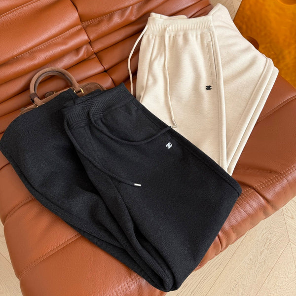 CC 26AW Double C Wool-Blend Wide-Leg Pants Polyester 438611