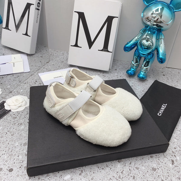CC 26FW Shearling Mary Jane Flats Lamb Shearling 162234