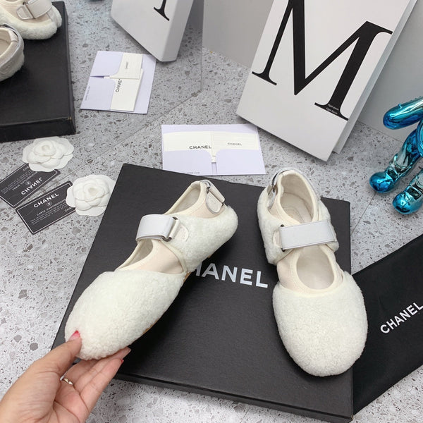 CC 26FW Shearling Mary Jane Flats Lamb Shearling 162234