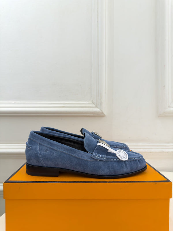 HM 26ss Nova Loafers Paris Buckle Suede Goatskin 165020
