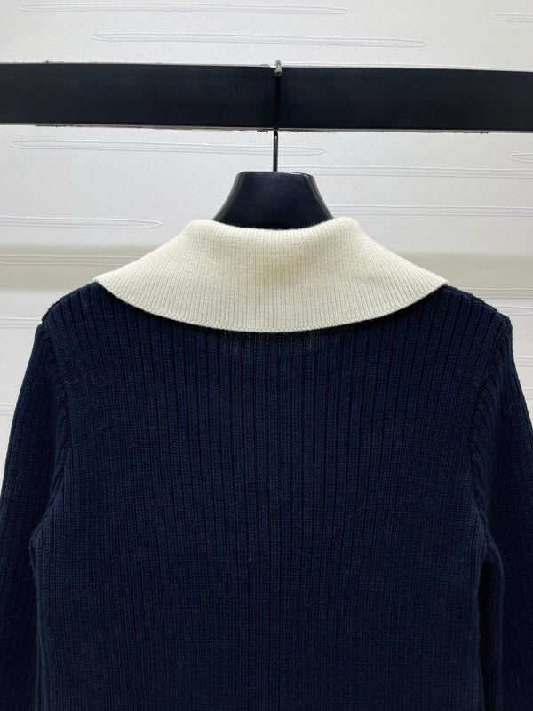 CC 26FW Cable-Knit Button-Up Cardigan Double C Logo Wool 274027
