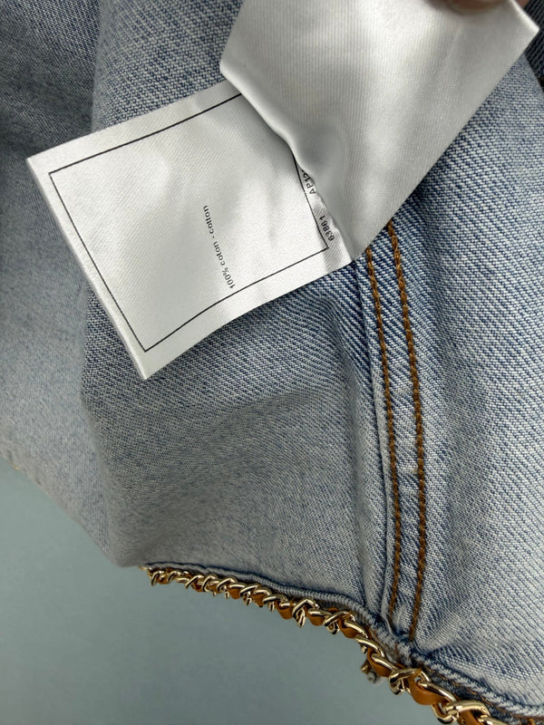 CC 26FW Denim Shirt Jacket -Trimmed Light Blue Cotton 274256