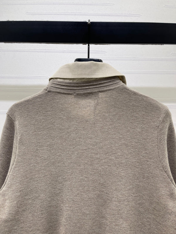 Miu 26FW Logo Cardigan Contrasting Collar Cotton 439932