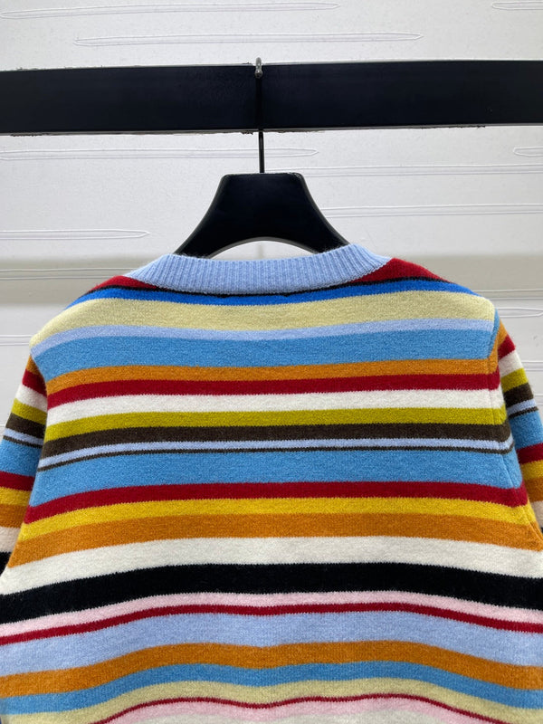 Miu 26FW Striped Knit Cardigan Multicolor Multicolor 439913