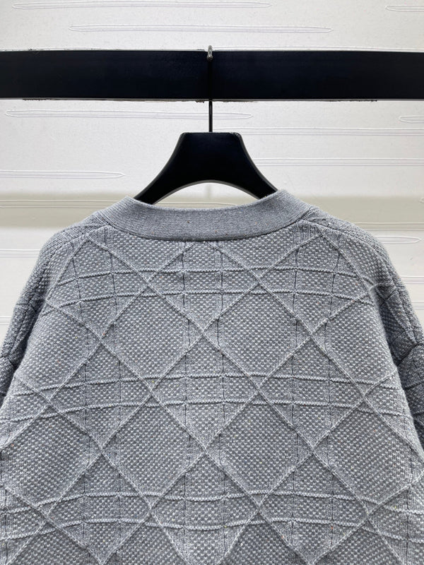 CD 26FW Diamond-Pattern Knit Cardigan Wool 439848