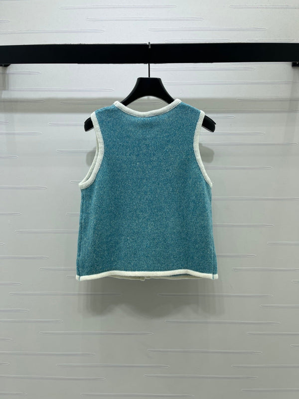 CC 26FW Style Sleeveless Vest Turquoise Wool 439481