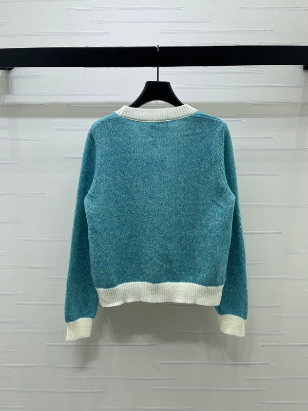CC 26FW V-Neck Knit Cardigan Turquoise Wool 439837