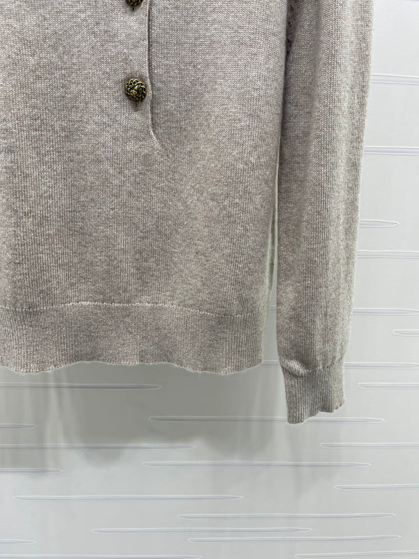 CC Button-Detail Knit Sweater Cachemire 439799