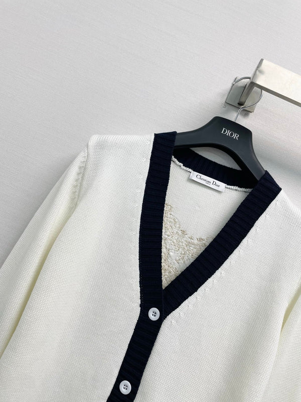 CD 26FW V-Neck Logo-Embroidered Knit Cardigan Wool 440380