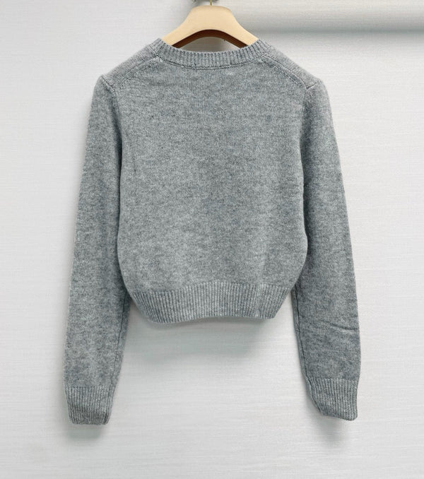 Miu 26FW Cropped Logo Sweater Wool 440339