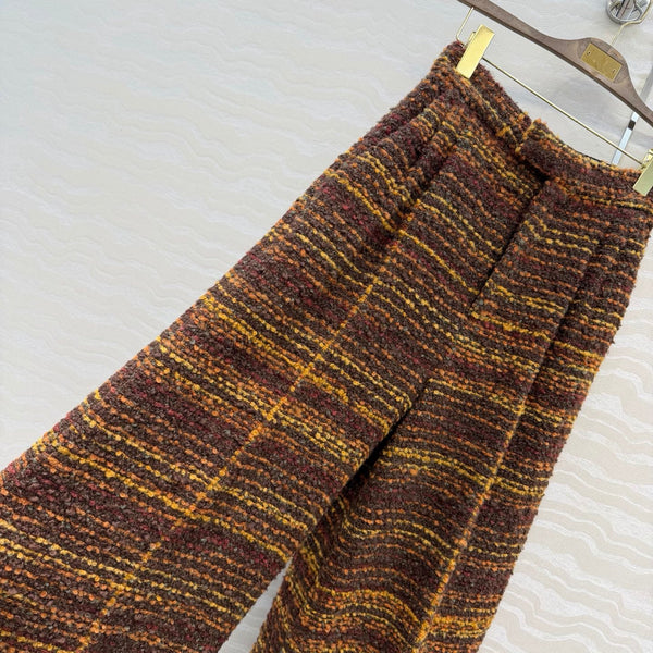 LP 26FW Tweed Coat and Wide-Leg Trousers Set Multicolor Wool Tweed 441007