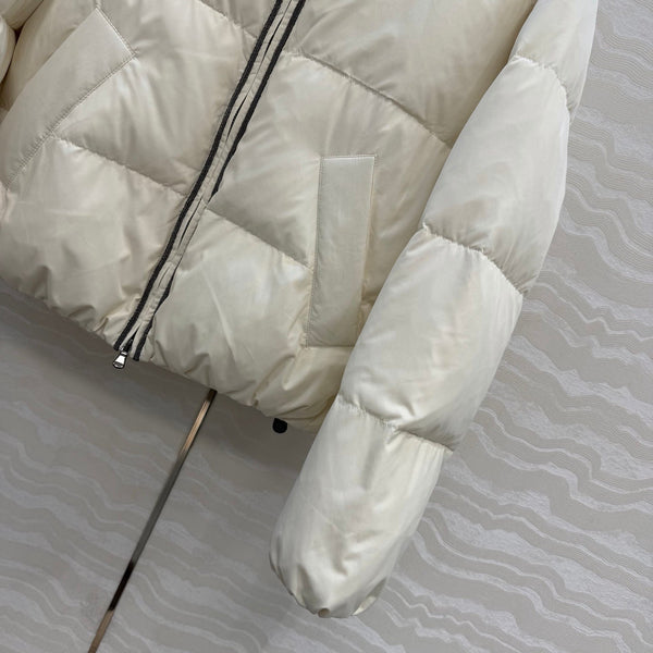 BC 26FW Shearling-Collar Chain-Detail Down Jacket Polyester 440958