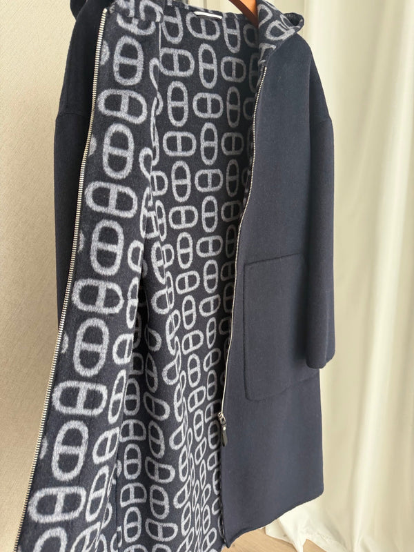 HM 26FW Hooded Coat Pig-Nose Detail Cashmere 440849