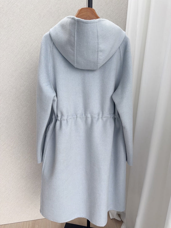 HM 26FW Hooded Zip-Up Coat Printed Hood Lining Cashmere 440840