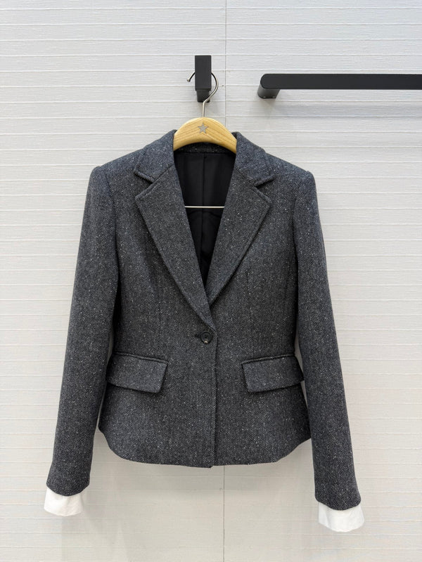 CD 26S Blazer + Wide-Leg Trousers Set Gray 443373