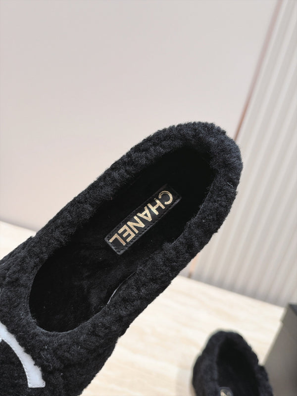 CC 26FW CC Logo Ballet Flats Shearling 180269