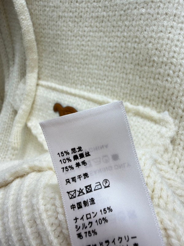 CE 26FW Cropped Knit Zip-Up Hoodie Triomphe Logo Flap Pockets Heather Wool 313322
