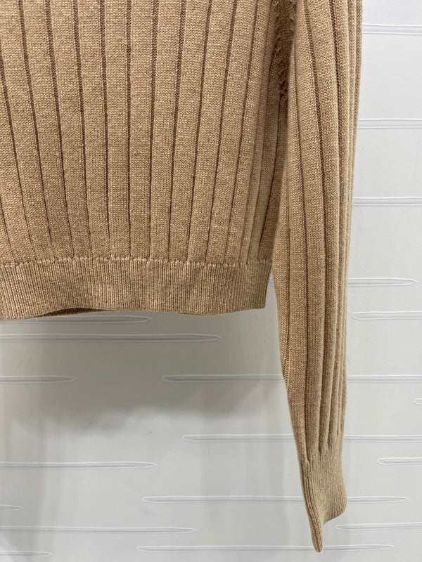 Miu 26FW Cropped Ribbed Crewneck Sweater Logo Jacquard Wool 446555