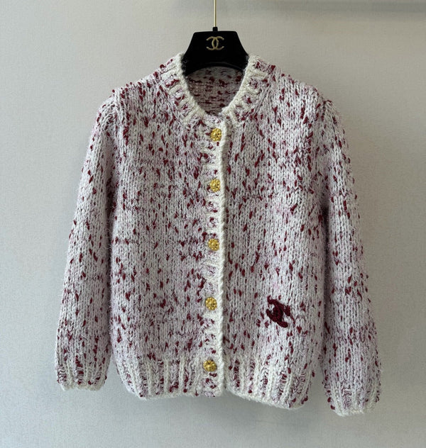 CC 26FW Cherry Blossom Jacquard Cardigan Silk 446689