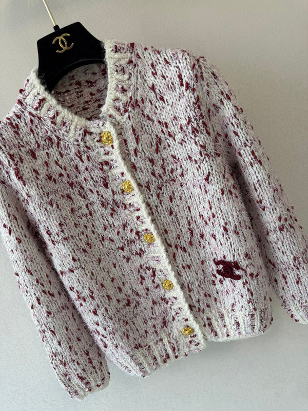 CC 26FW Cherry Blossom Jacquard Cardigan Silk 446689