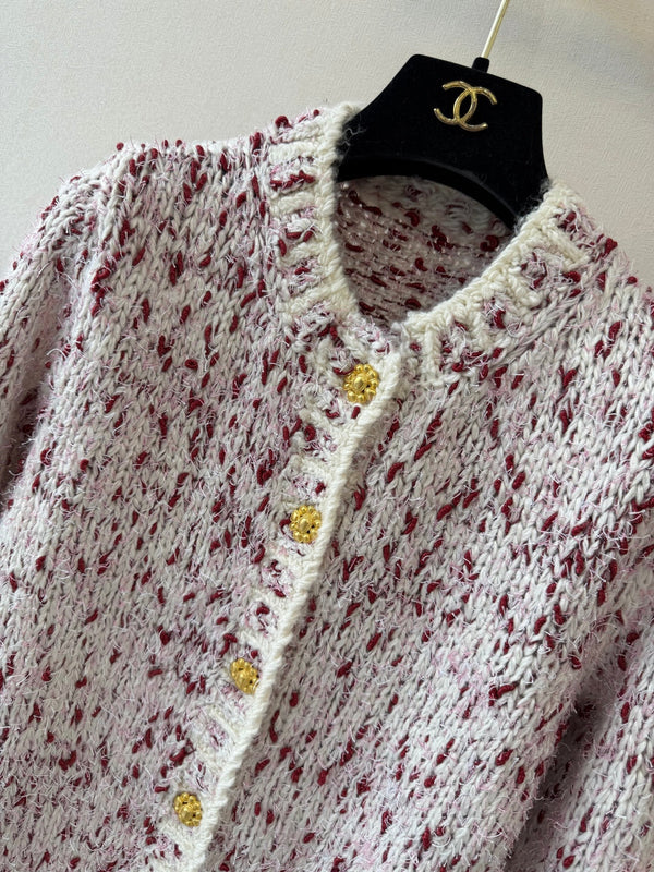 CC 26FW Cherry Blossom Jacquard Cardigan Silk 446689