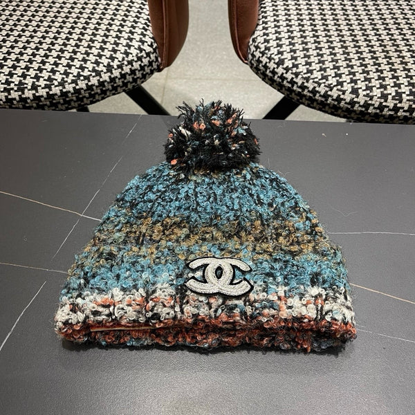 CC 26FW Knit Pom-Pom Beanie Logo Patch Multicolor Wool 552001