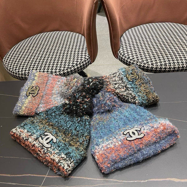 CC 26FW Knit Pom-Pom Beanie Logo Patch Multicolor Wool 552001