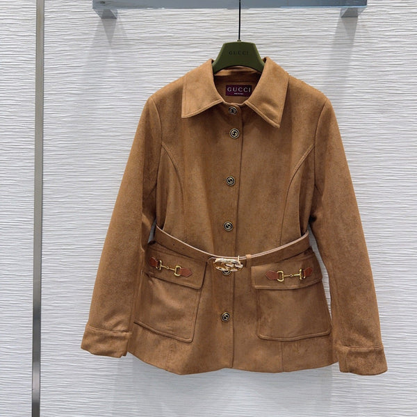 GG 26FW Belted Utility Jacket Horsebit Detail Buckle Polyester 447578