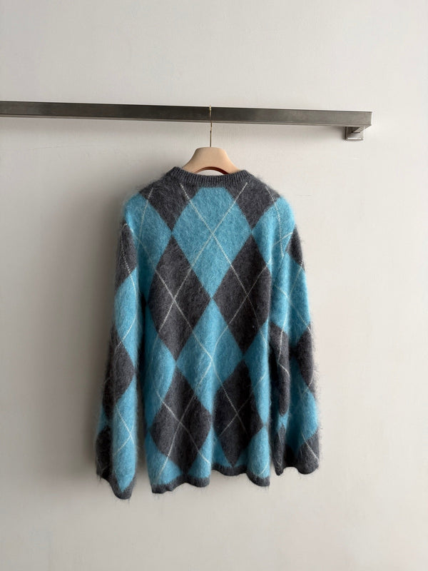 Miu 26FW Diamond-Jacquard Crewneck Wool Blend 447314