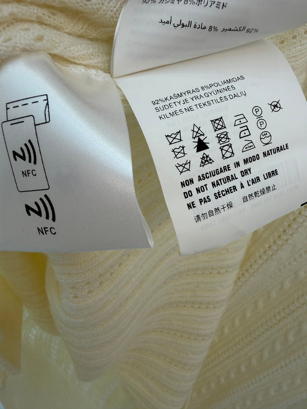 Miu 26FW Knit Tank & Cardigan Set Cream Cashmere 448156