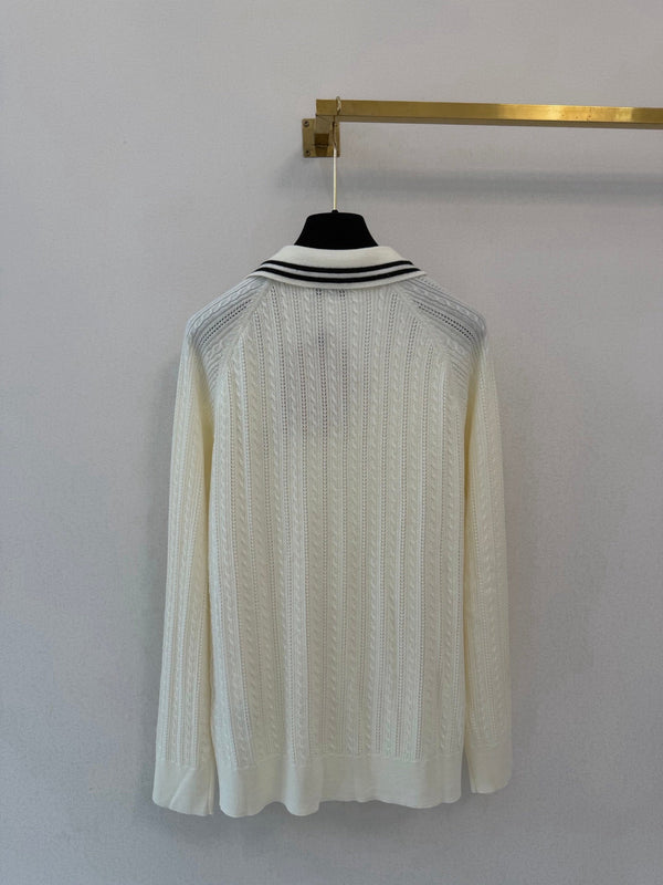 Miu 26FW Knit Tank & Cardigan Set Cream Cashmere 448156