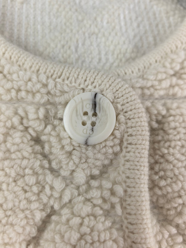 CD 26S Cannage Quilted Jacket Round Neck Button Front Sheep Wool 448114