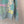 CC 26S Deep V-Neck Knit Cardigan Floral Embroidery Colorful Feather Details Blue Wool 448088