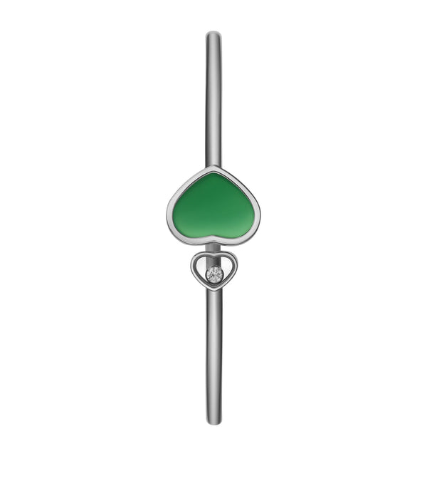 BRACCIALE HAPPY HEART MALACHITE ARGENTO DIAMANTE