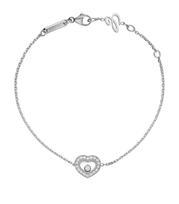 BRACELET CŒUR HEUREUX EN ARGENT ET DIAMANT