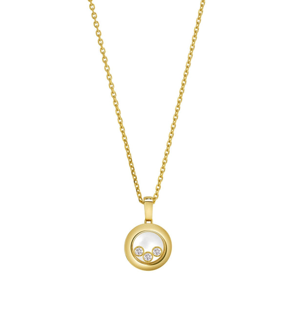 HAPPY PEDANT GOLD 3 DIAMOND NECKLACE
